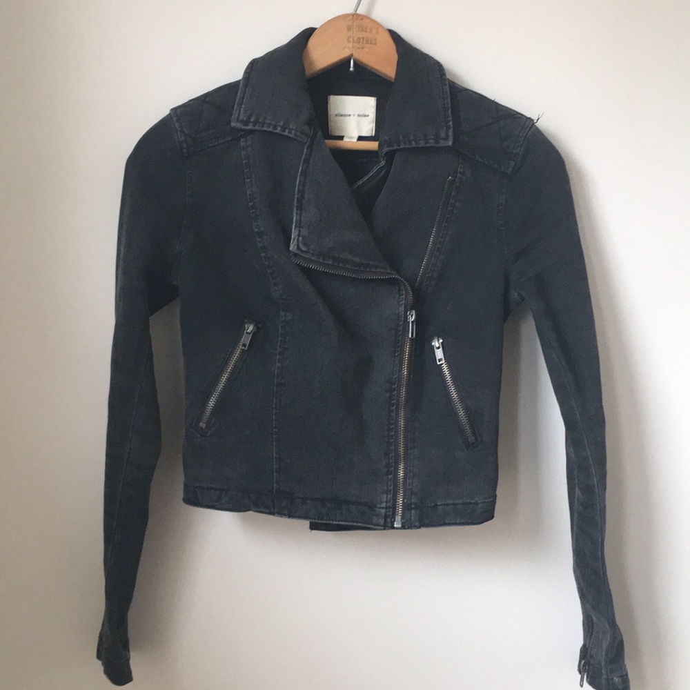 Black stretch denim jacket